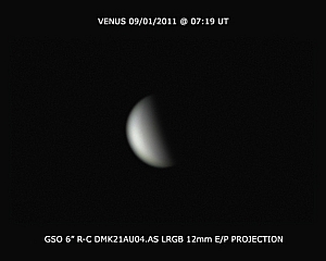 Observing Report 8th-9th January 2011 (Venus & Saturn)